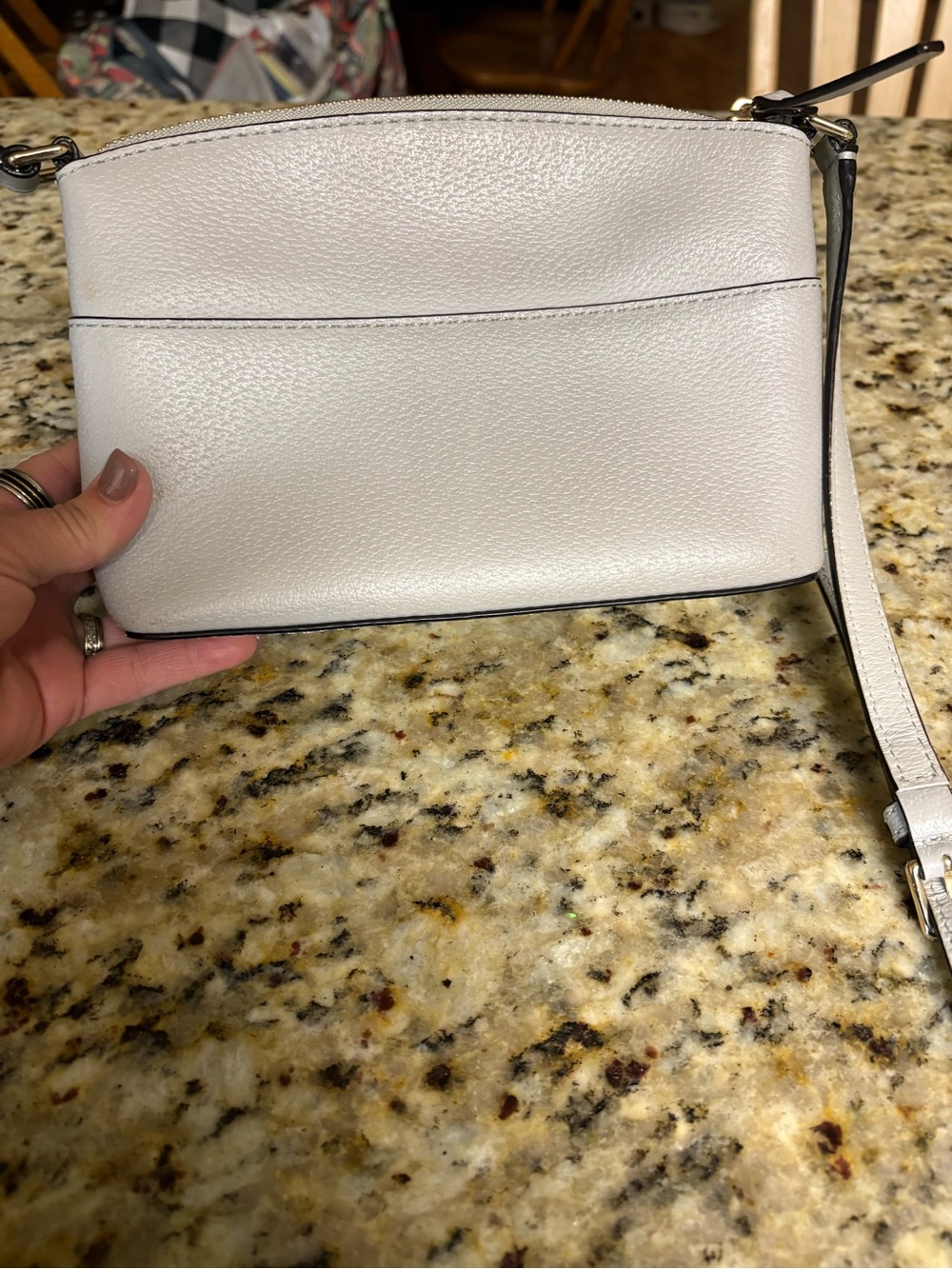 kate spade Pebbled Leather Crossbody in Light Cream